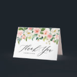 Guirlande florale rose pêche aquarelle Merci<br><div class="desc">Carte de remerciement bouquet floral rose pêche aquarelle. Carte de remerciement féminine et romantique avec des bouquets de fleurs et de verdure aquarelles roses et blanches. Cette carte de remerciement florale est parfaite pour des événements spéciaux comme un mariage et une remise de diplôme et pour un usage personnel. Y...</div>