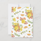 Guirlande florale verte et jaune Invitation d'anni (Dos)