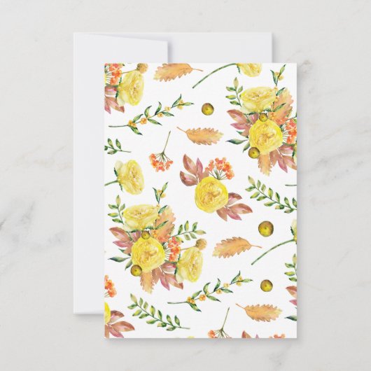 Guirlande florale verte et jaune Invitation d'anni (Dos)