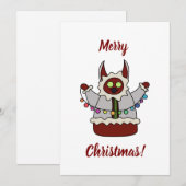 Guirlande Kerstmonster Feestdagenkaart (Voorkant / Achterkant)