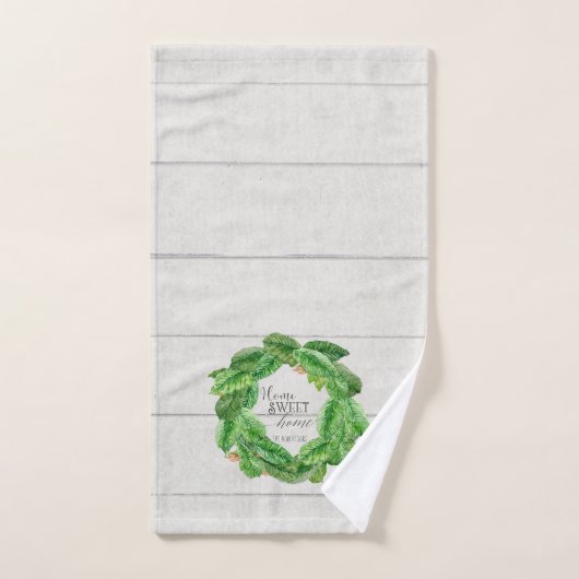 Guirlande vintage moderne de magnolia de Shiplap (Serviette à main)