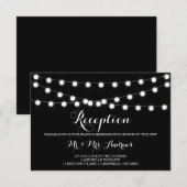 Guirlandes de lumières blanches | Carte de récepti (Devant / Derrière)