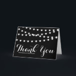 Guirlandes de lumières blanches | Carte de remerci<br><div class="desc">Carte de remerciement personnalisable avec des guirlandes de lumières blanches fantaisistes. D'autres couleurs sont disponibles. Cela fait partie d'une suite de mariage "GUIRLANDE DE LUMIÈRES" - les articles assortis sont disponibles.</div>