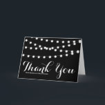 Guirlandes de lumières blanches | Carte de remerci<br><div class="desc">Carte de remerciement personnalisable avec des guirlandes de lumières blanches fantaisistes. D'autres couleurs sont disponibles. Cela fait partie d'une suite de mariage "GUIRLANDE DE LUMIÈRES" - les articles assortis sont disponibles.</div>