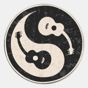 guit-yang1-blk-tan-T Ronde Sticker