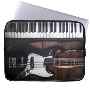 Guitaar en Piano Keys-laptophoes Laptop Sleeve