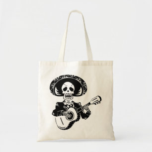 Guitaardespeeldag van het dode skelet tote bag