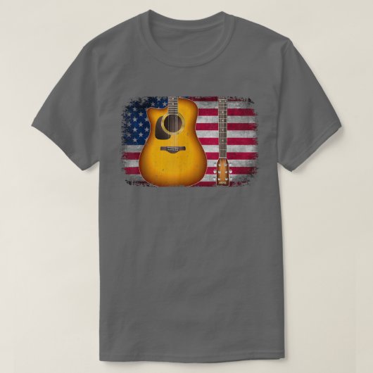 Guitar 4 juli Gift American Flag for Men Wome T-shirt (Design voorkant)