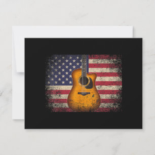 Guitar 4 juli Gift American Flag USA - Counter Save The Date