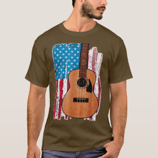 Guitar 4 juli Musician USA Flag Patriotic Mannen T-shirt