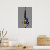 Guitar 4-wapn poster (Keuken)