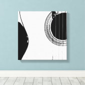 Guitar Abstract Modern Black en White Canvas Afdruk (Insitu (Houten vloer))