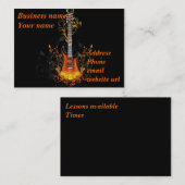 Guitar Abstract op zwart Visitekaartje (Voorkant / Achterkant)