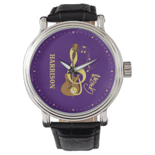 Guitar Acoustic Muzieknoten Personalized Horloge
