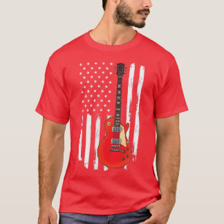 Guitar American Flag Electric Guitar P T-shirt