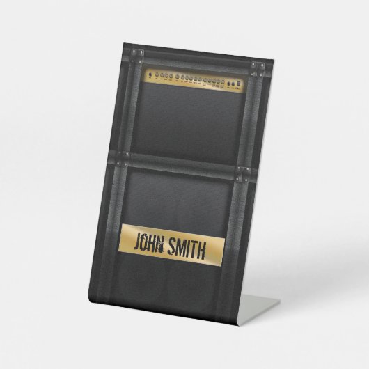 Guitar amp met aangepaste naam reclamebord met voetstuk (Voorkant)