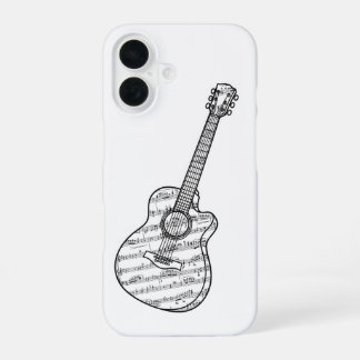 Guitar and Music Notes Phone Case iPhone 16 Hoesje