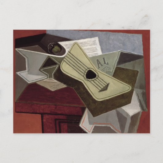 Guitar and Newspaper, 1925 Briefkaart (Voorkant)