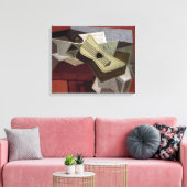Guitar and Newspaper, 1925 Canvas Afdruk (Insitu (Woonkamer))