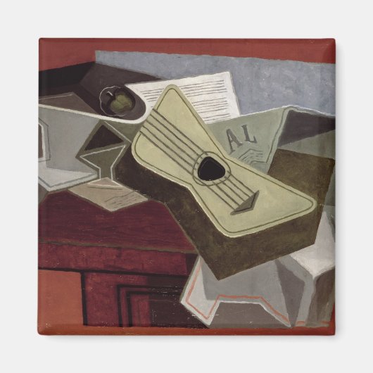 Guitar and Newspaper, 1925 Magneet (Voorkant)