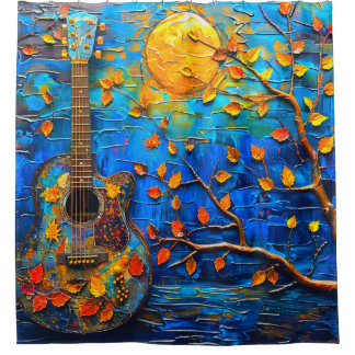 Guitar Art Douchegordijn
