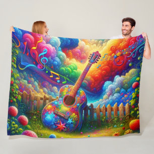 Guitar Art Fleece Deken