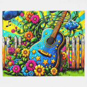 Guitar Art Fleece Deken (Voorkant (Horizontaal))