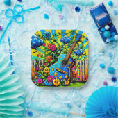 Guitar Art Papieren Bordje (Feest)