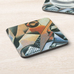 Guitar (Banjo) en Glazen, Juan Gris, kunst Bier Onderzetter