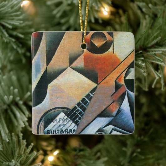 Guitar (Banjo) en Glazen, Juan Gris,  kunst Keramisch Ornament (Boom)
