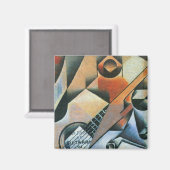 Guitar (Banjo) en Glazen, Juan Gris, kunst Magneet (Voorkant / Achterkant)