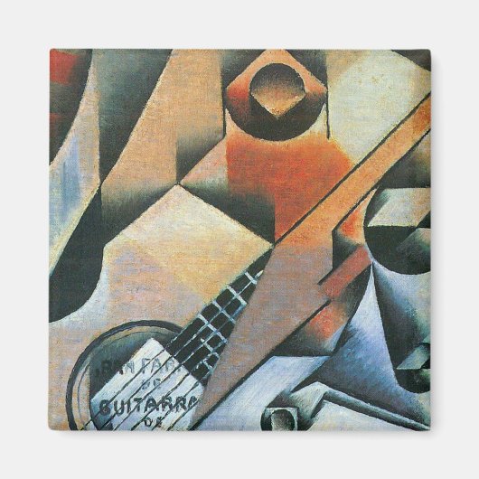 Guitar (Banjo) en Glazen, Juan Gris, kunst Magneet (Voorkant)