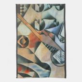 Guitar (Banjo) en Glazen, Juan Gris,  kunst Theedoek (Verticaal)