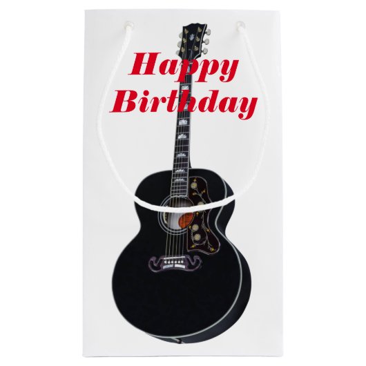 Guitar Birthday Gift Bag Klein Cadeauzakje (Achterkant)