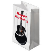 Guitar Birthday Gift Bag Klein Cadeauzakje (Voorkant Gekanteld)