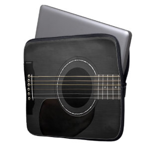 Guitar Black Laptop Sleeve