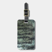 Guitar Blauwgroen Green Black Collage Bagagelabel (Voorkant verticaal)