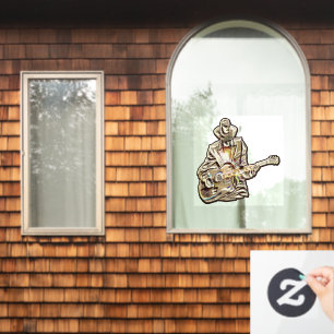 Guitar Blues Mann - Voel het je voor Raamsticker