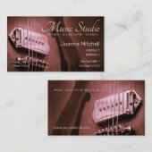 GUITAR Burgundy Carte de visite rose V2.0 (Devant / Derrière)