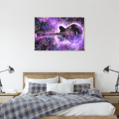Guitar Canvas Print Paars - Schilderen (Insitu (Slaapkamer))