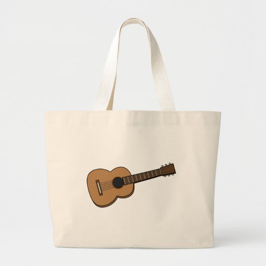 Guitar Cartoon Grote Tote Bag (Voorkant)