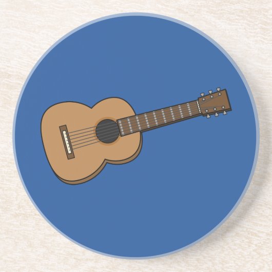 Guitar Cartoon Zandsteen Onderzetter (Voorkant)