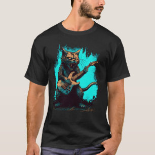 Guitar Cat Guitar Player Rock Guitarist Cool Play T-shirt