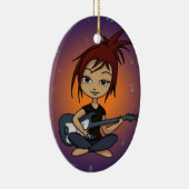 Guitar Chick Keramisch Ornament (Rechts)