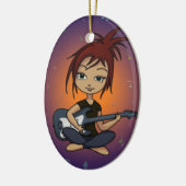 Guitar Chick Keramisch Ornament (Links)