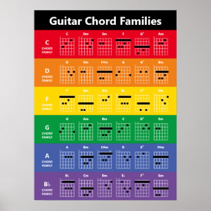 Guitar Chord Families   Regenboogkleuren Poster