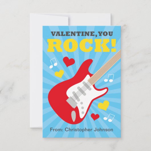 Guitar Classroom Valentijn Kaarten voor kinderen (Voorkant)