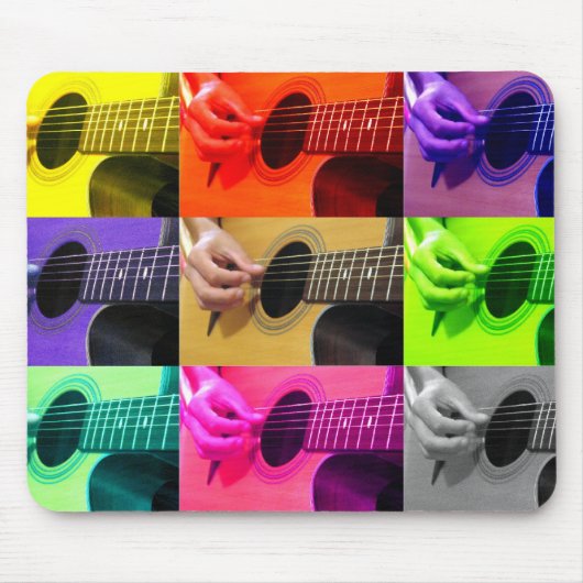 Guitar Collage of Color Mousepad Muismat (Voorkant)
