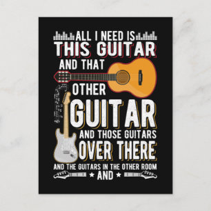 Guitar Collector Guitarist Funny Music Lover Briefkaart