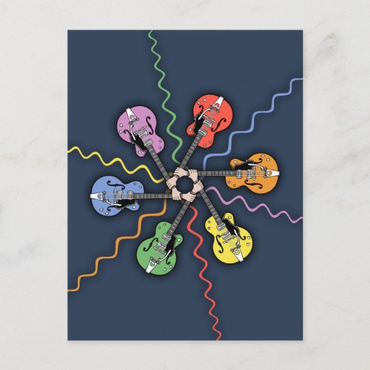 Guitar Color Wheel Briefkaart (Voorkant)